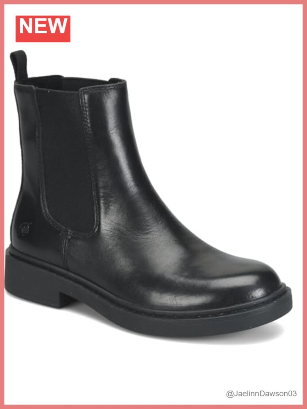 Chelsea Ankle Booties Full-Grain Leather Block Heel Casual Fall